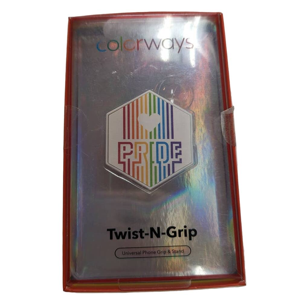 Colorways Pride Twist-N-Grip Phone Grip Pride Rainbow on White Heart
